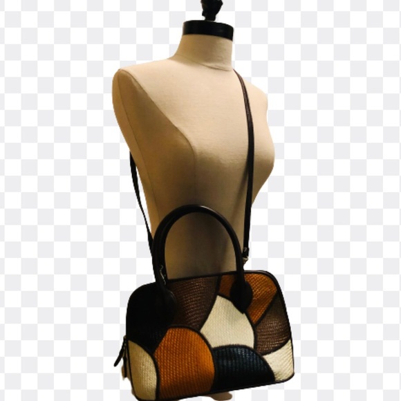 LE SAK Handbags - Le Sac-Vtg hand woven patchwork handbag.